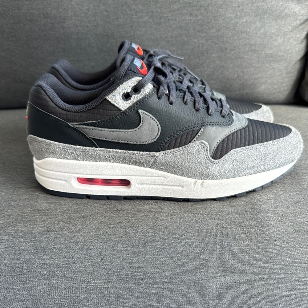 Nike Air Max 1 Premium- Gray and Black Men's shoes- 10